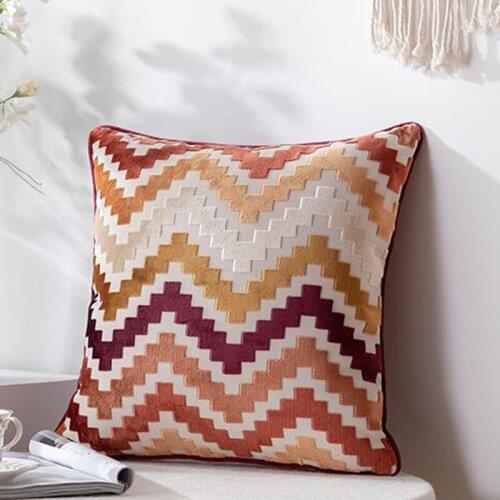45x45cm Printed Geometric Decorative Pillowcases Polyester Throw Pillow Case Home Decoration Striped Geometric Pillowcase