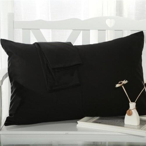 48x74 cm Envelope Pillow Cover 100% Cotton Solid Color Standard Pillowcase Black White Red Bedding Pillow case Home Textile