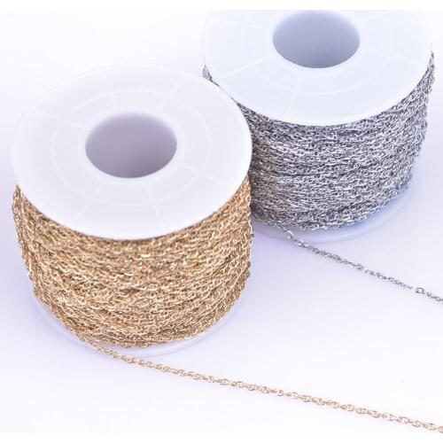 New Arrival Stainless Steel 2mm Width Vintage Tiny O Shaped Link Cable Chain Necklace Gold Paperclip Chain For Women Jewelry