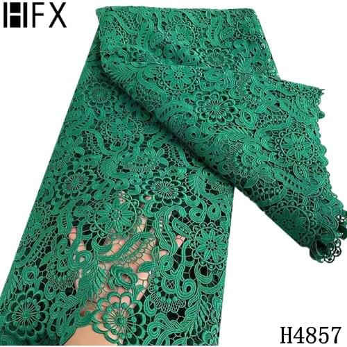 HFX New Arrival Cord Lace Fabric African Lace Fabric 2021 Nigerian Lace Fabric Guipure Lace Water Souble Party Dress 5 yards