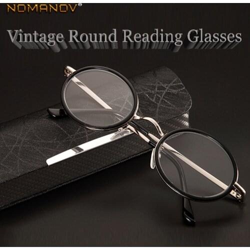 NOMANOV = Round Vintage Retro Multi-Coated Lens Full-Rim Alloy Luxury Men Women Reading Glasses +0.75 +1 +1.25 +1.5 +1.75 +2To+4