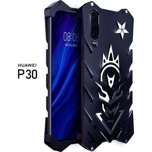 Original Zimon Punk Aluminum Bumper Metal Shockproof Armor Defender Case Cover Shell Mobilephone Case For Huawei P30 P30 Pro
