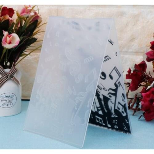Plastic Embossing Folder Template For DIY Scrapbook Photo Album Card Paper Craft Music Note 85DA