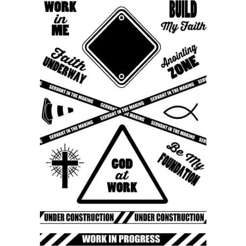 Under Construction Transparent Clear Silicone Stamp Seal for DIY scrapbooking photo album Decorative clear stamps