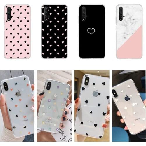 Flower Daisy Clear Phone Case For Huawei P30 Lite p20 pro nova 5t P smart 2019 For Honor 10 Lite 20 8X Lover Heart Back Cover