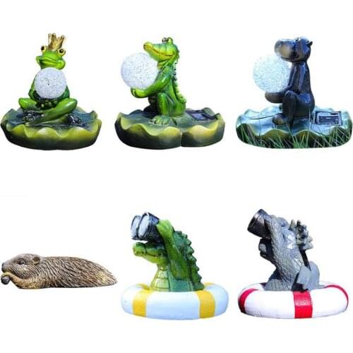 Solar Garden Light Animal Decoration Outdoor Resin Crafts Solar Floating Fish Pond Light Pool Pond Garden Solar Statue Light
