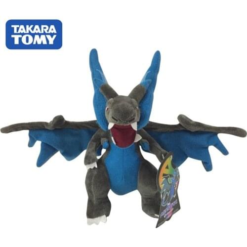 TAKARA TOMY Pokemon Plush Toys Mega Charizard Charizard XY Plush Doll Stuffed Soft Christmas Birthday Gfit Toy for Kids Children