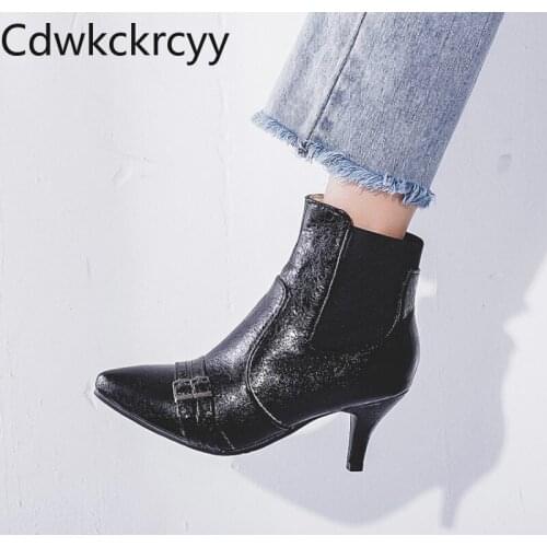 Winter The New British style fashion Pointed Fine heel Martin boots Silver Pink Plus velvet Keep warm High heel Women boots