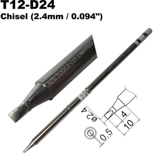 10 PCS T12-D24 Screwdriver 2.4mm Soldering Tip for HAKKO FX-951 FX-950 FX-952 FX-9501 FM-2028 FM2027 Handle Iron Bit Replacement