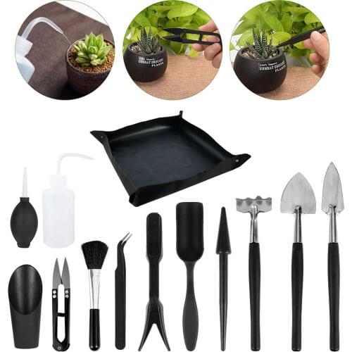 12/13 Pcs Succulent Plants Tools Garden Planter Kit Mini Garden Hand Tools Set Indoor Bonsai Miniature Transplant Seedling Tool