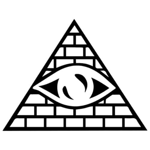 13.9*10.7CM Interesting Triangles And Eye Silhouette Graphics Car Sticker Vinyl Accessories Decor