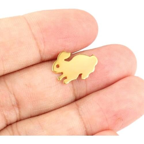 20pcs 11*16mm Stainless Steel DIY Accessories Charms Pendant Animal Cute Rabbit Pendants For DIY Jewelry Handmade Accessories