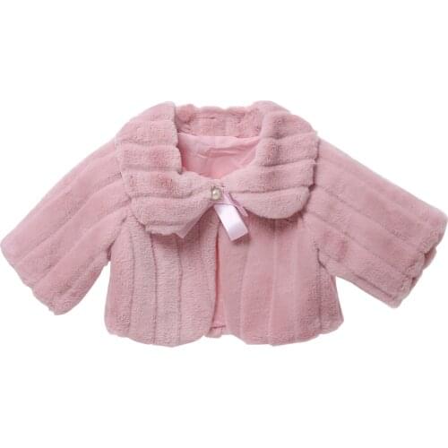 2019 Fashion Winter Baby Girl Faux Fur Jackets Elegant Princess Coats Thick Warm Parka Autumn Kids Outerwear Baby Girls Clothes
