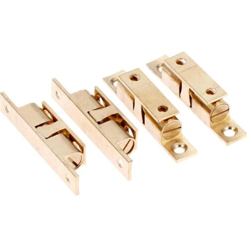 4pcs Catch Brass Double Ball 70x12mm Cabinet Door Latch Copper Touch Beads Lock Spring Clip Drawer Door Closer Stop Hardware