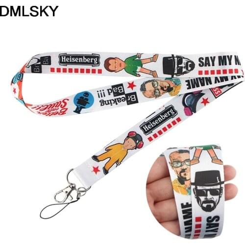 DMLSKY Walter white Lanyard keychains Badge ID Lanyards Mobile Phone Rope key Lanyard Neck Straps Accessories M4189