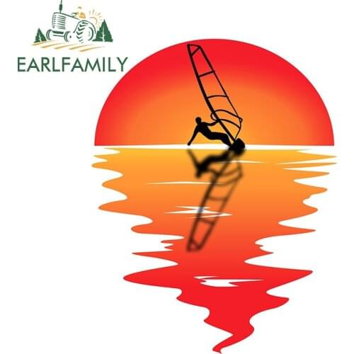 EARLFAMILY 13cm x 10cm for Windsurf Surfer Water Sports Auto Decal DIY Occlusion Scratch Scratch-proof Vinyl Car Stickers