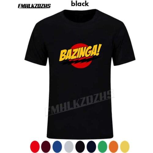 The Big Bang Theory T-shirt BAZINGA 2021 Sheldon Cotton Short sleeve Casual T shirt Style Print Tshirt Men Camisas Tee T215