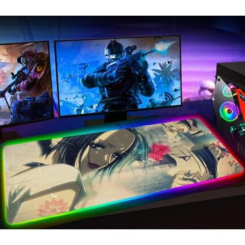 Nana Osaki Anime Rgb 35x60 Alfombrilla Raton Gaming Accessiores Black Big Mousepad Rubber Mat Mause Pad LED Backlit Mat Mausepad