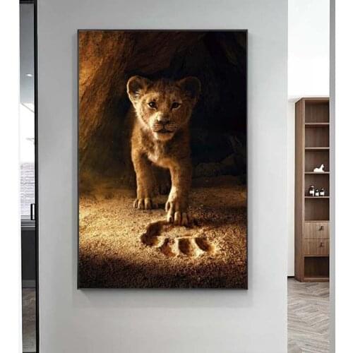The Lion King Tiny Simba Classic Cartoon Movie Poster And Prints Animal Canvas Painting On Wall Art For Kid Room Decor Picture