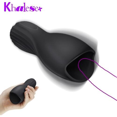 Khalesex Sex Toys for Men 10 Speeds Vibrators Penis Stimulate Male Masturbator Delay Lasting Glans Trainer Mens Climax Vibrator