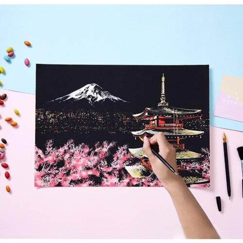 Colorful urban adult decompression scratch painting toy night DIY hand-painted creative birthday gift