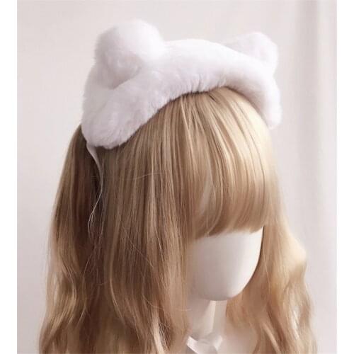 Cute Plush Bear Ears Anime Cosplay Lolita Headband Girl Headdress Maid Headband D617