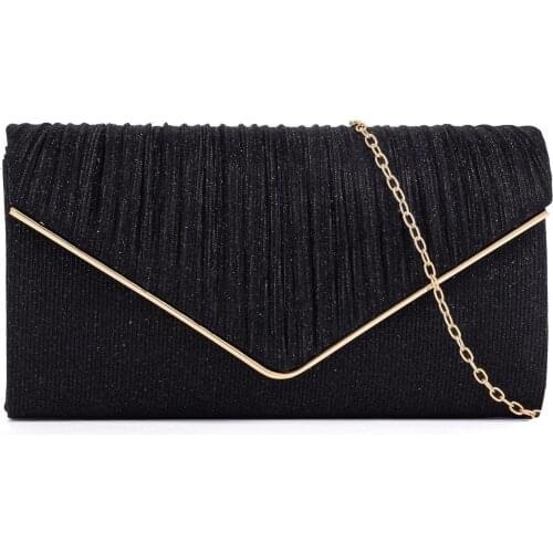 Fashion Lady Women Glitter Clutch Wallet Long Evening Wedding Prom Purse Handbag Womens Shoulder Bag Metal Chain Elegant