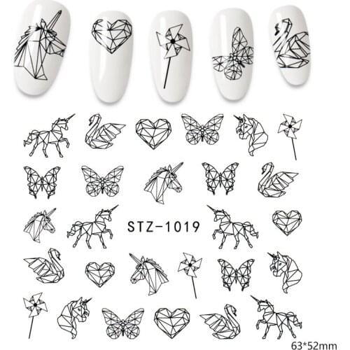 3D Water Transfer Nail Stickers Dragon English Words Abstract Woman Face Design Nail Art Decoration Manicure Stickers for Nails