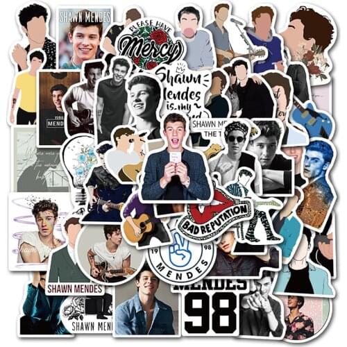 50PCS Singer Shawn Mendes Stickers DIY Snowboard Laptop Luggage Fridge Guitar Classic Toy Cool Graffiti Decal Sticker for Kid