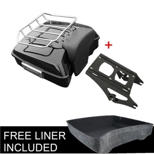 Motorcycle Chopped Pack Trunk Razor Backrest + Rack for Harley Tour Pak Touring Street Glide Electra Glide Road King 2014-2020