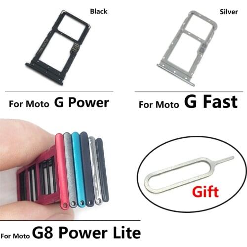 New SiM Tray For Moto G8 Power Lite / G Fast / G Power SIM Card Slot SD Card Tray Holder Adapter