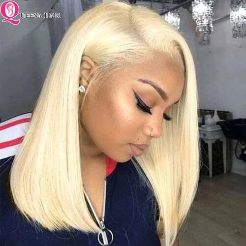 Blonde Bob Lace Wig Short Ombre Human Hair Wigs For Black Women 99J Straight Coloured Bob Lace Closure Wig 4x4 Bob Closure wig