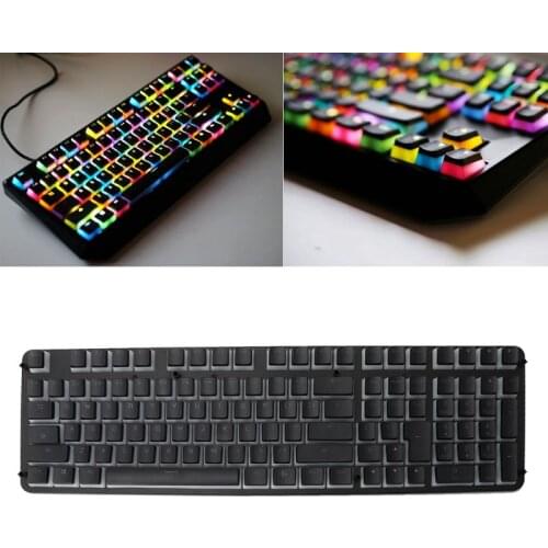 RGB RGB 110 Keycaps ANSI Layout Add ISO PBT Pudding Double Skin Milk Shot Backlit Keycap With Keycap Storage Board For OEM MX