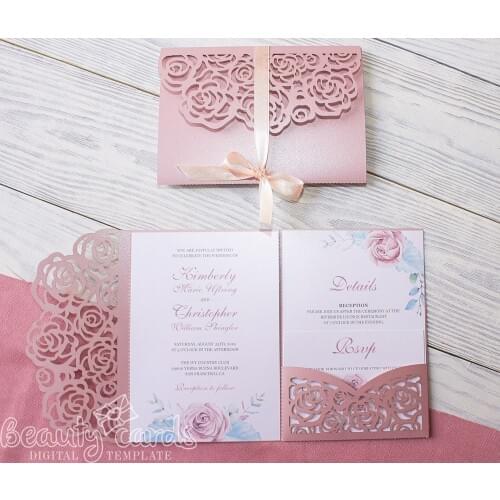 Rose Wedding Invitation Cutting Die Scrapbooking Craft Metal Die Cut for DIY Paper Cards Making Love Home Decorative