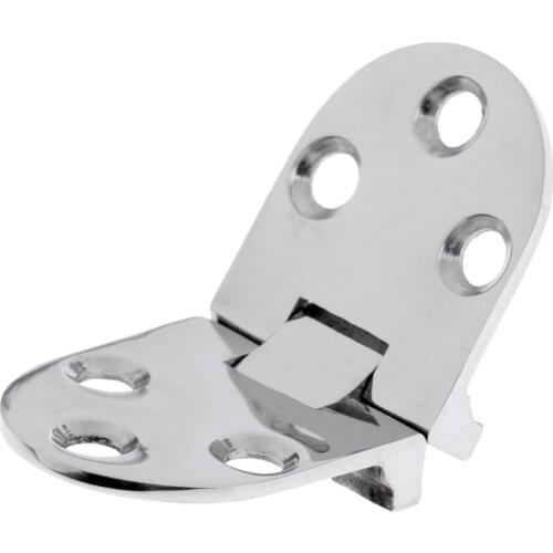 Silver Durable Solid Stainless Steel Yacht Flush Strap Hinge With 6 Holes