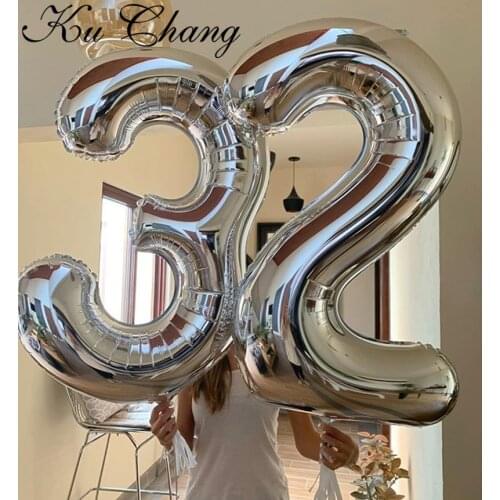 16/30/40 Inch 1PC Number Balloons Foil Balloons Gold Silver Rose Gold Baby Shower Decorations Wedding Birthday Party Decorations