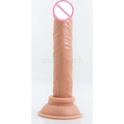 CamaTech Realistic Flesh Silicone Dildo Strong Suction Cup G Spot Masturbator Anal Insert Plug Flexible Pussy Penis Sex Butt Toy