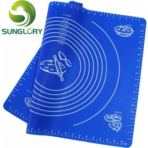 DIY 50*40CM Silicone Roll Cut Mat Silicone Baking Mat Square Rolling Cutting Pad Fondant Cake Decorating Tools Color RoyalBlue