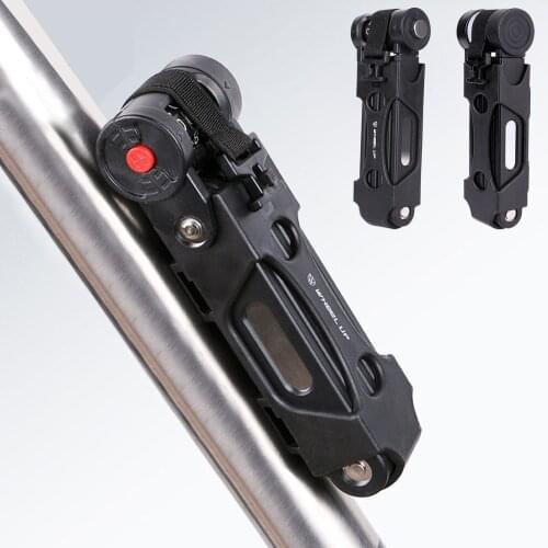 Foldable Bike Lock MTB Road Bicycle High Security Anti-cut Anti-Theft Scooter Electric E-Bike Outdoor Cycling Password Key Lock
