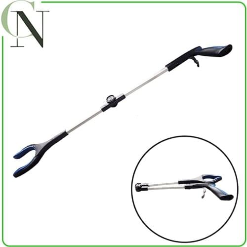 Foldable Garbage Clip Extension Clamp Aluminum Handicap Tool Long-Arm Extension For Waste Collecto Folding Pickup Clip