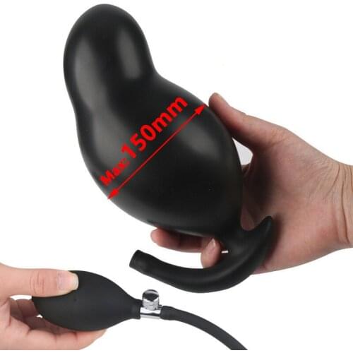 Super Large Inflatable 150MM Butt Plug Pump Big Anal Dilator Gay Prostate Massager Expandable Anus Balls Sex Toys for Women Man