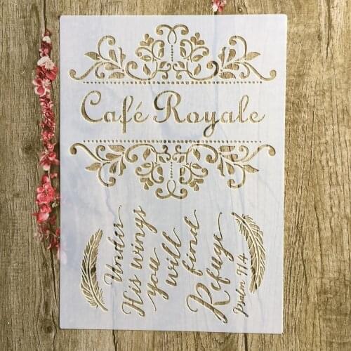 A4 29 * 21cm Cafe Rayale Floral DIY Stencils Wall Painting Scrapbook Coloring Embossing Album Decorative Paper Card Template