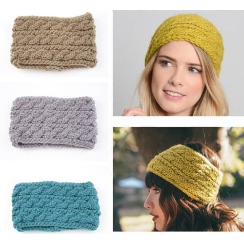 Knitted and widened three rows of hemp hair with ear protector head cover hand-woven headband to keep warm hair ornaments