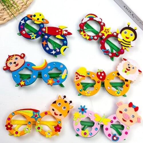 Creative Cartoon Eva Foam Sticker Glasses DIY Craft Kit Kindergarten Educational Toys Birthday Party Gift for Kids Children