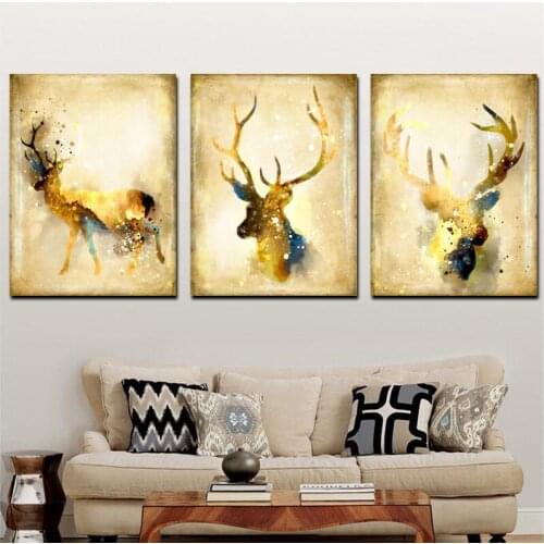 Canvas painting animal Deer Elk canvas poster print for living room bedroom home decoration