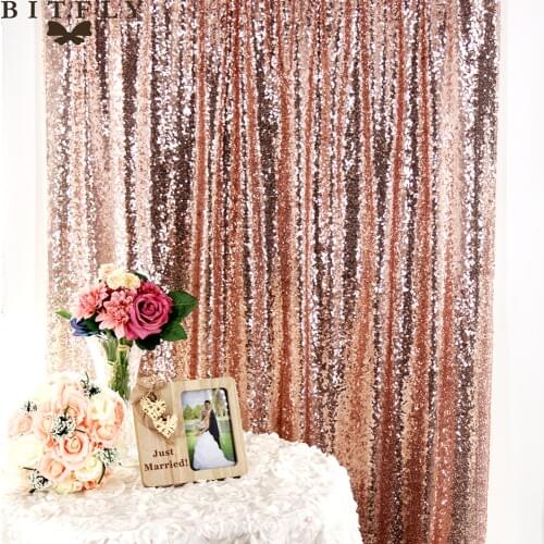 Gold Rose Gold Shimmer Sequin Backdrop Curtain For Wedding Mariage Birthday Party Anniversary Photo Booth Christmas Background