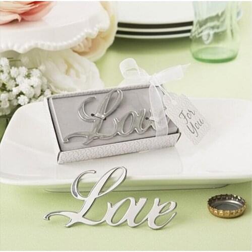 10pcs/lot Souvenir Wedding Gifts Personalized Beer Opener Love Letters With Exquisite Box Alloy Presents For Party Guest