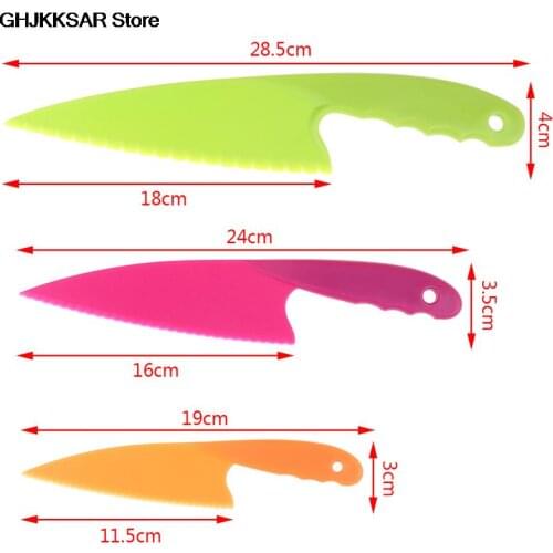 3pcs/set Kitchen Cooking Gadgets Food Grade PP Pizza Cutter Knife Dough Cake Plastic Knife Cutting Utensils For DIY Baking Tools
