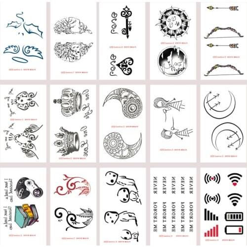 30pcs/set Temporary Tattoo Sticker Heart Cat Eye Moon Fake Tattoo Designs Cute Body Tattoo Stickers for Hands Wrist Men Women