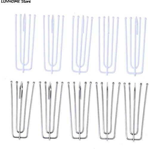 50Pcs/set Four Fork Metal Anti-rust Curtain Tape Hook Curtain Cloth Ring Clamp Top Rod Stainless Steel Curtain Accessories